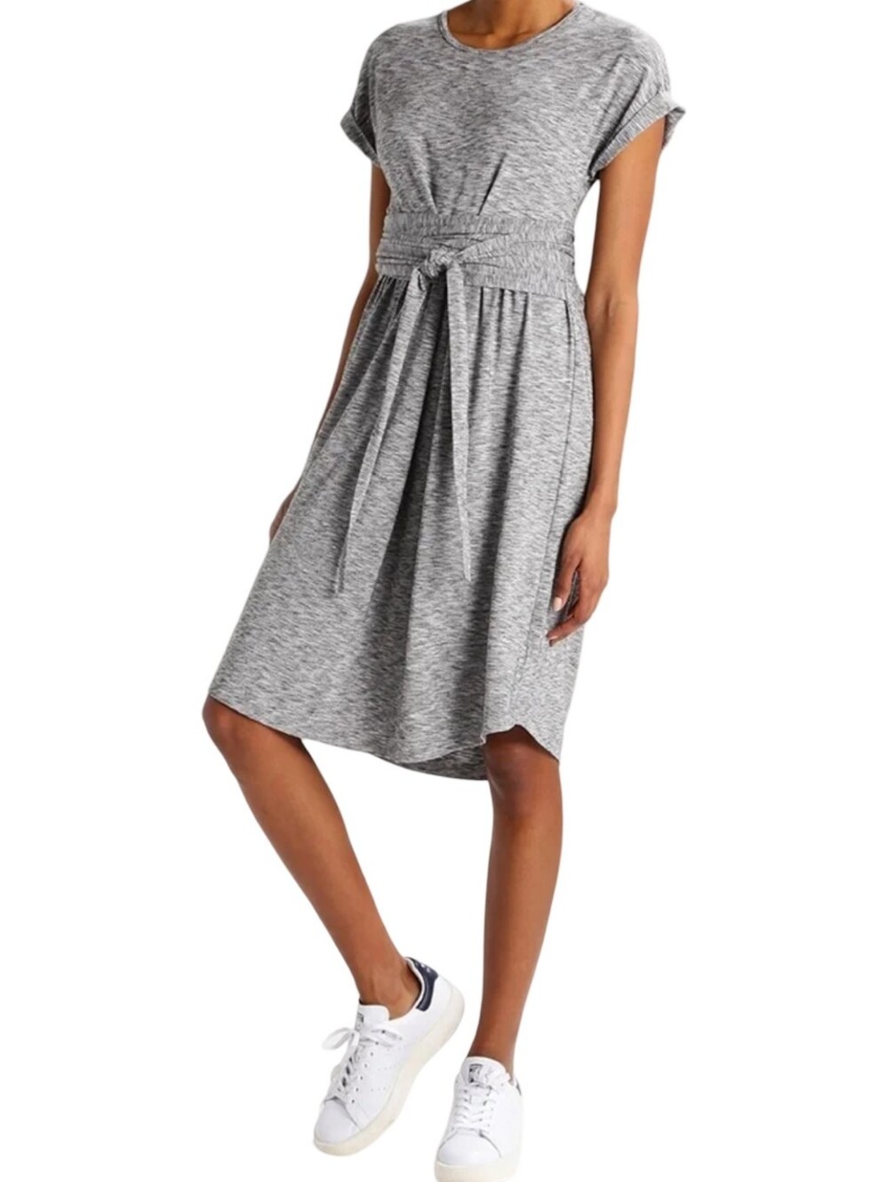 GAP Modal Heathered Grey Tie Waist Jersey Dress Size Medium NWT